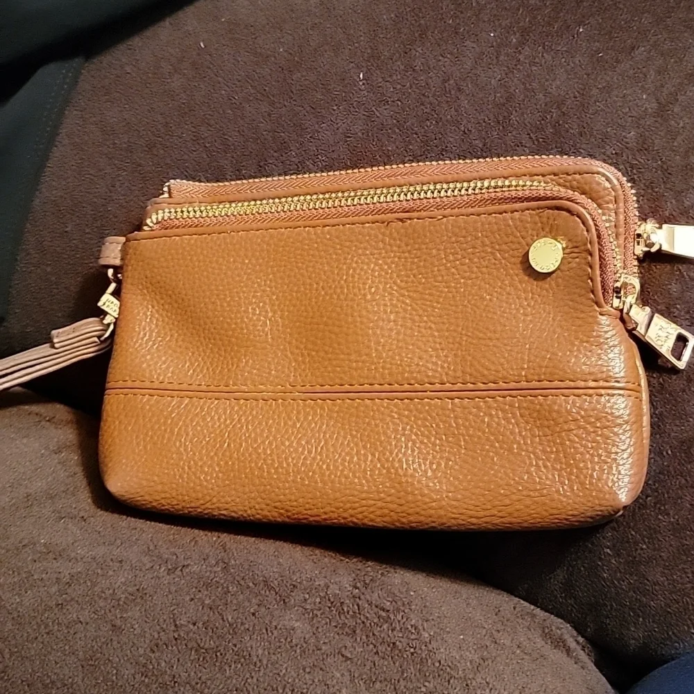 Steve Madden Brown Wristlet with Clip Wrist Strap